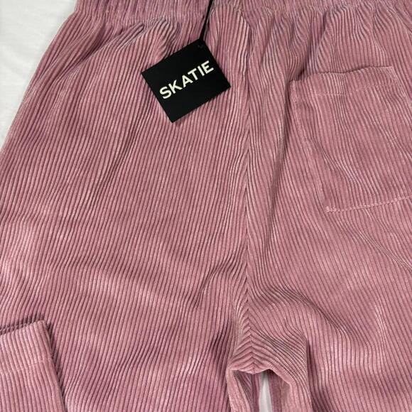 Skatie Corduroy Pants Women S Pink Wide Leg Baggy Venice Pull On Stretch NWT - Picture 12 of 13